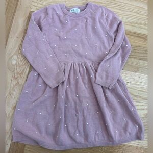 H&M Girls 2-4Y Pink Dot Knit Dress
